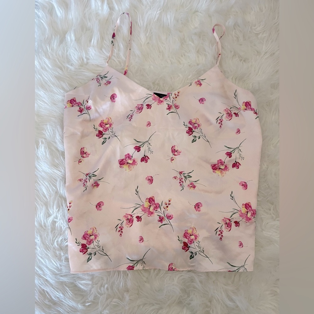Rose satin top.